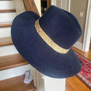 Anthropologie Brighton Navy Trimmed Rancher Hat THE HOME STRETCH RANCHER HAT – Judith March main image 4